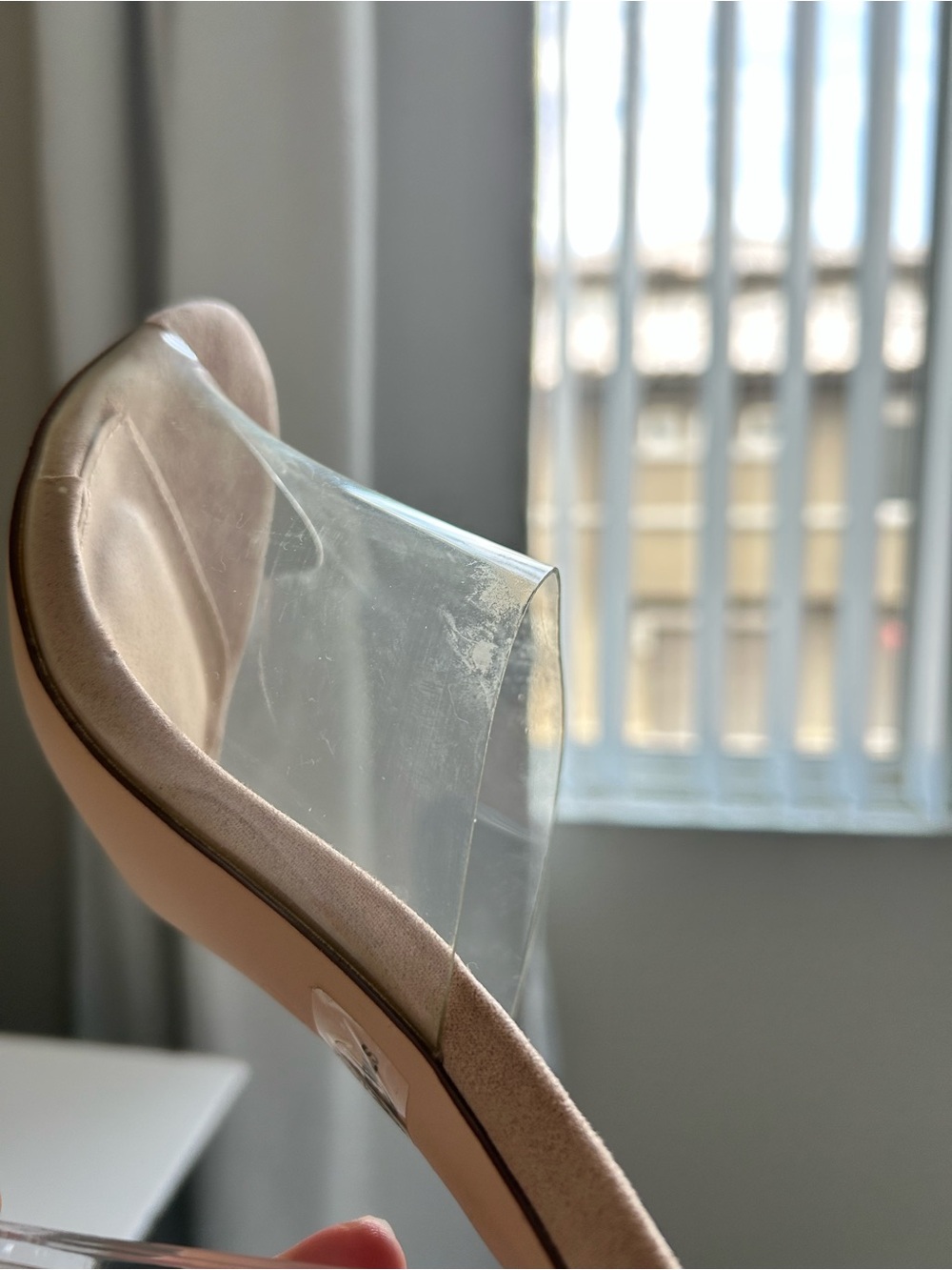 Olivia jaymes Clear Strap Nude Block Heel Mule - Picture 14 of 15